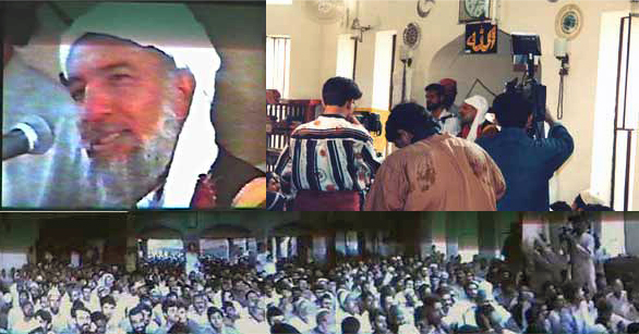  HDEGohar Shahi speaking before Muslims of Shia sect in the Nur-e-Imam Mosque in Nizamabad, Karachi, Pakistan